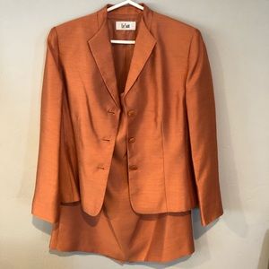 Orange Skirt Suit Set